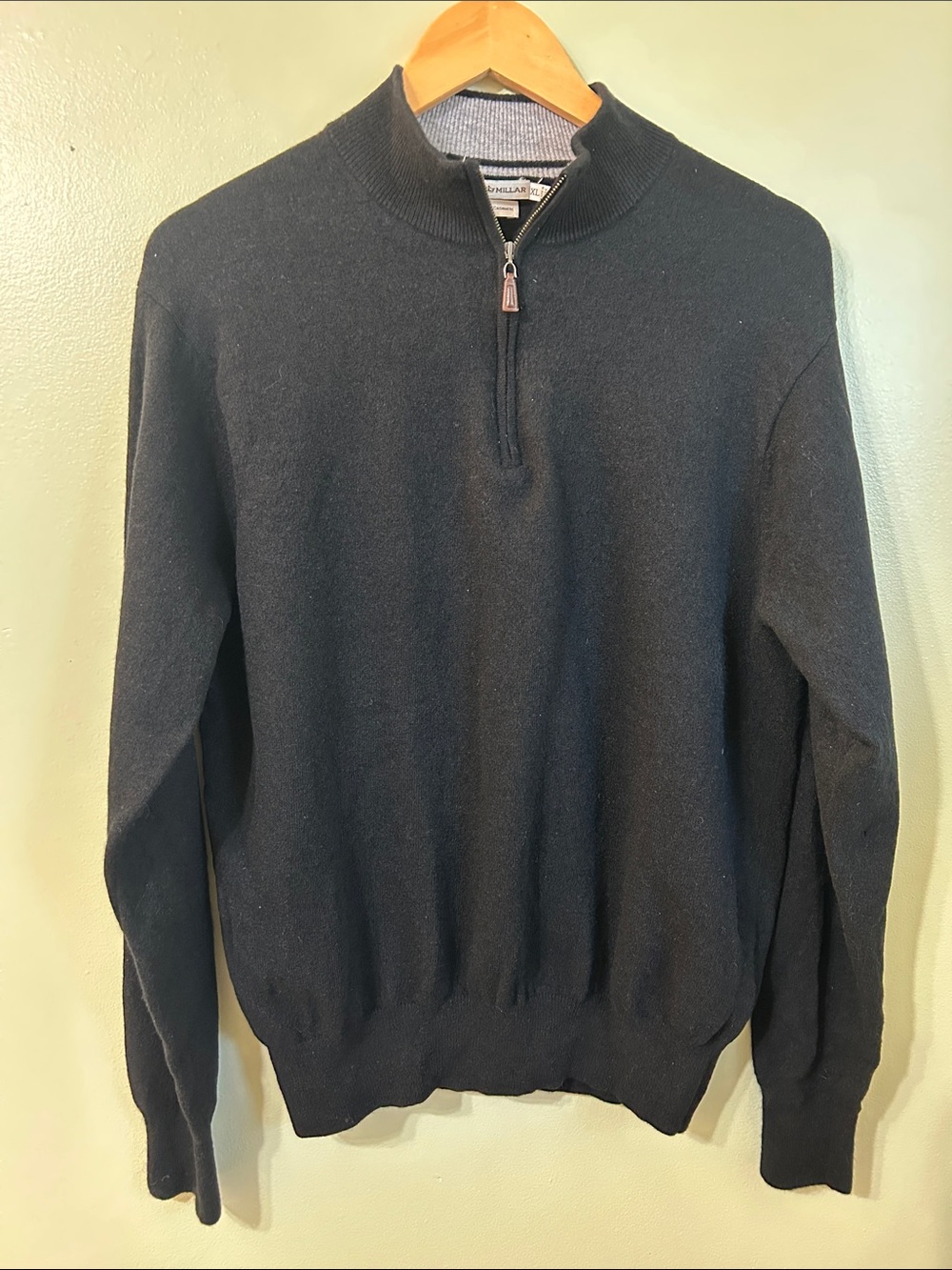 Peter Millar Mens XL Pure Cashmere 1/4 Zip Pullover Sweater Luxury Knit